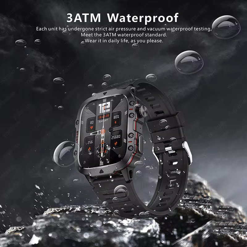 Military Smart Watch Men's Fitness Waterproof